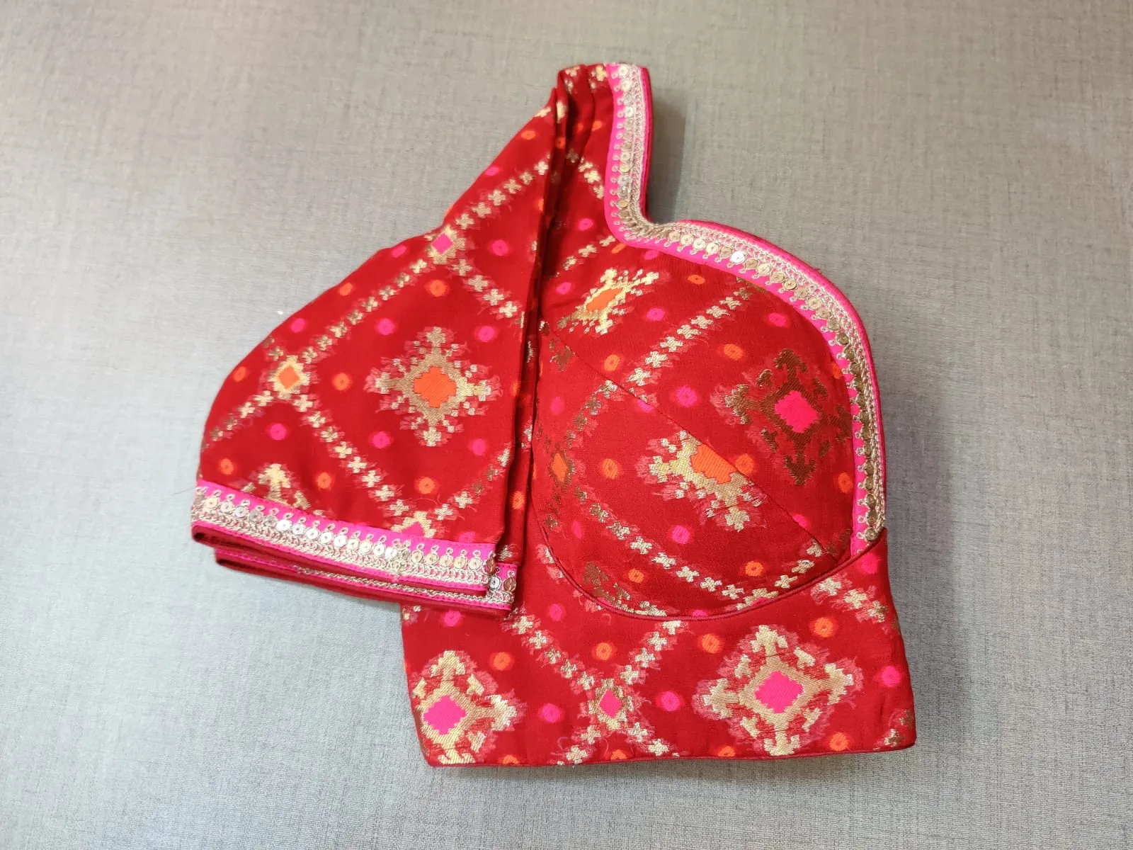 50X844-RO Red Bhandhani Designer Saree Blouse