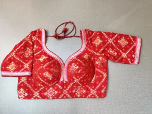 50X844-RO Red Bhandhani Designer Saree Blouse