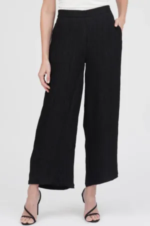 Black Wide Leg Crinkle Pant