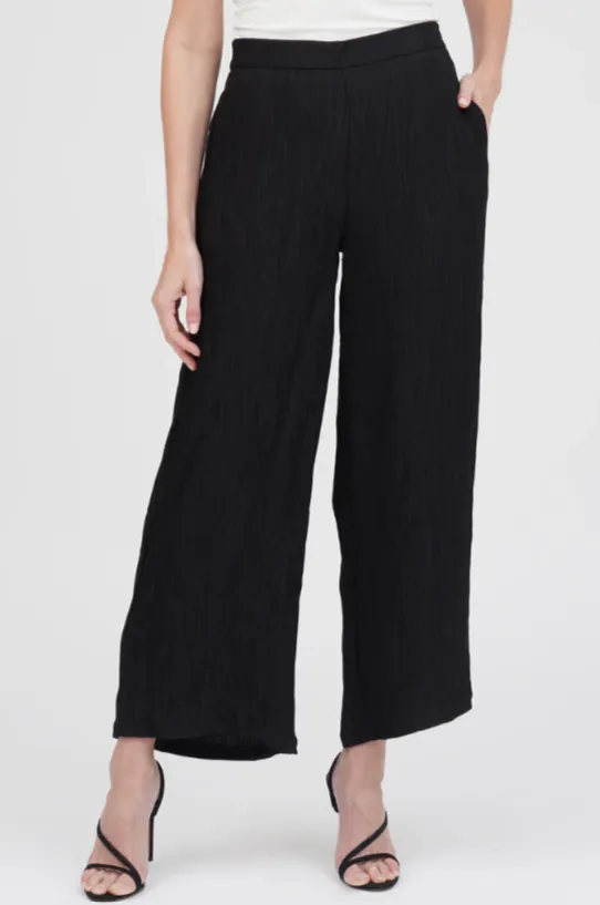 Black Wide Leg Crinkle Pant
