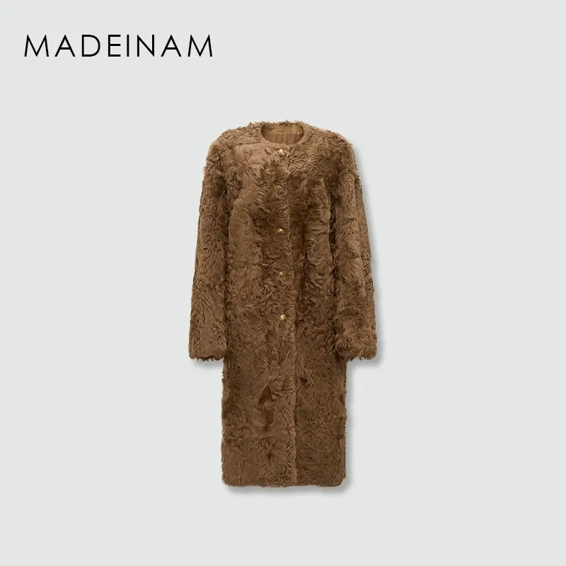 Brown Sheep Fur Coat