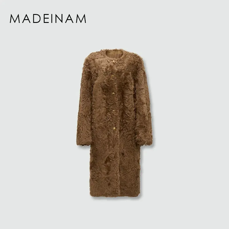 Brown Sheep Fur Coat