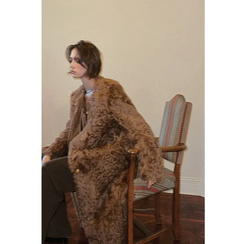 Brown Sheep Fur Coat