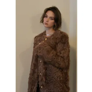Brown Sheep Fur Coat