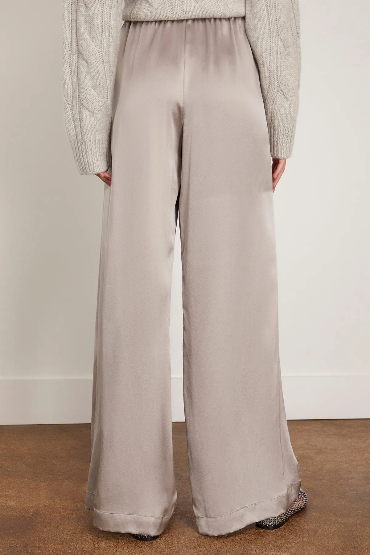 Brynn High Rise Pull On Wide Leg Pant in Foggy