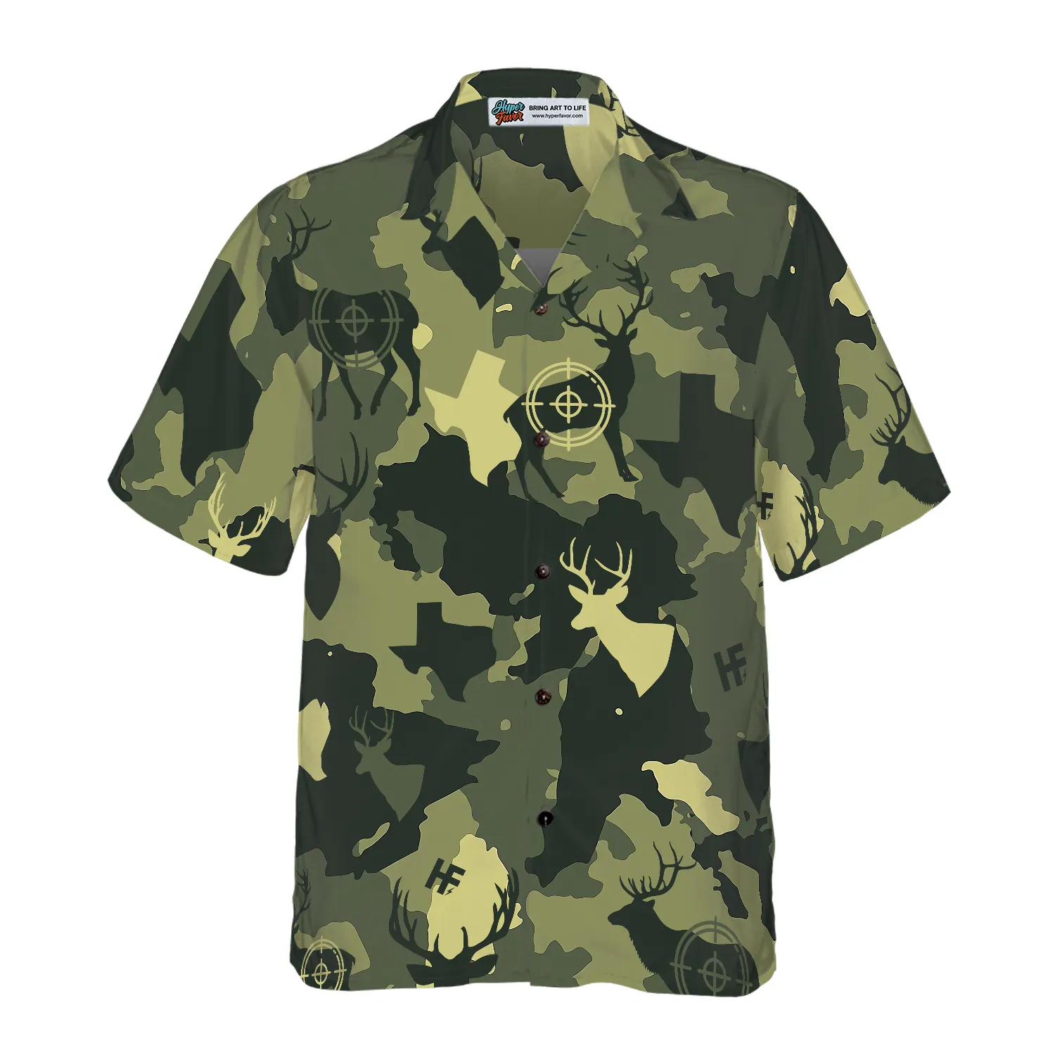 Camouflage Deer Texas Gun Hunting Hawaiian Shirt, Short Sleeve Texas Camo Shirt, Proud Texas Shirt For Men, Friend, Family