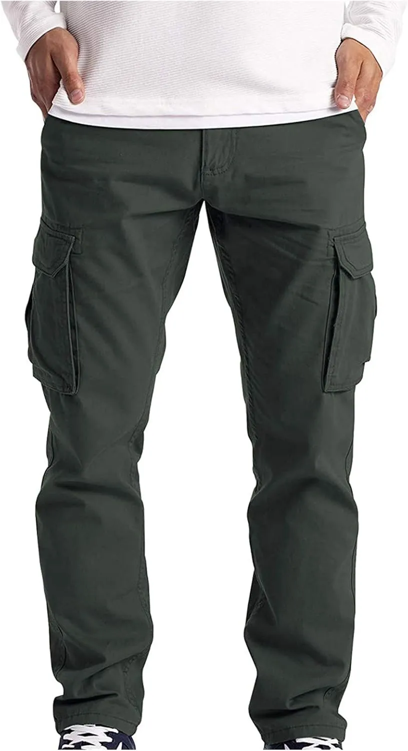 Cargo Pants for Men Joggers Wild Athletic Work Pants Loose Fit Hiking Trousers Outdoor Wearing Track Pants with Pockets