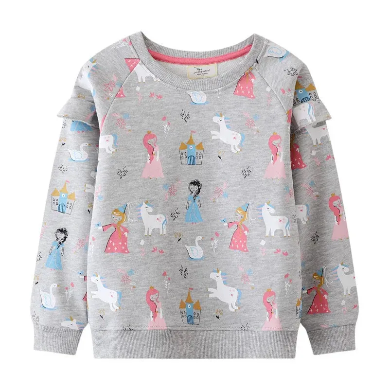 Cartoo Design Kids Girls Sweatshirts for Spring
