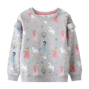 Cartoo Design Kids Girls Sweatshirts for Spring