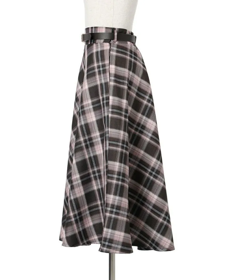 Check Flared Skirt w/Belt / an another angelus [51BG02p005].