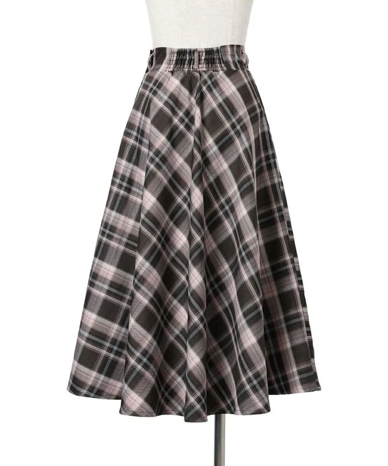 Check Flared Skirt w/Belt / an another angelus [51BG02p005].