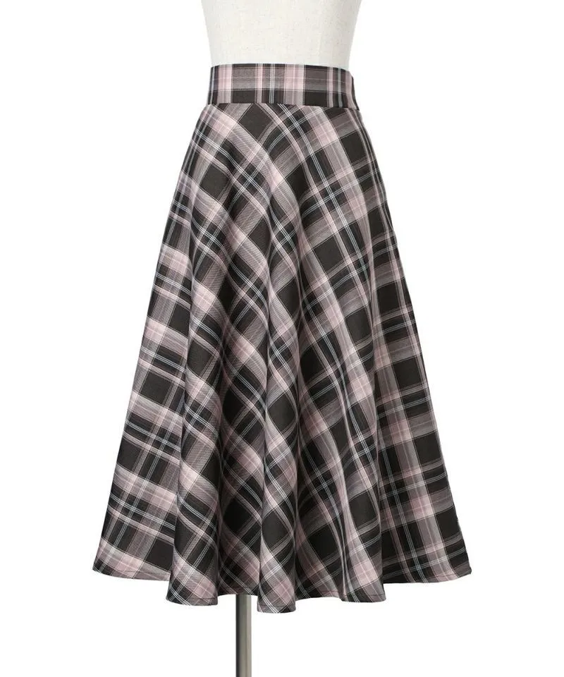 Check Flared Skirt w/Belt / an another angelus [51BG02p005].