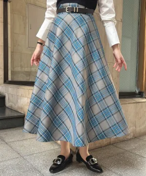 Check Flared Skirt w/Belt / an another angelus [51BG02p005].