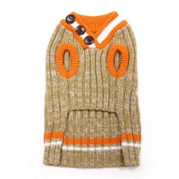 CITY V-NECK DOG SWEATER BEIGE