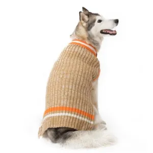 CITY V-NECK DOG SWEATER BEIGE