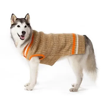 CITY V-NECK DOG SWEATER BEIGE
