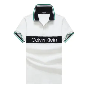 CK Classic Cotton Tipping Slim Polo White