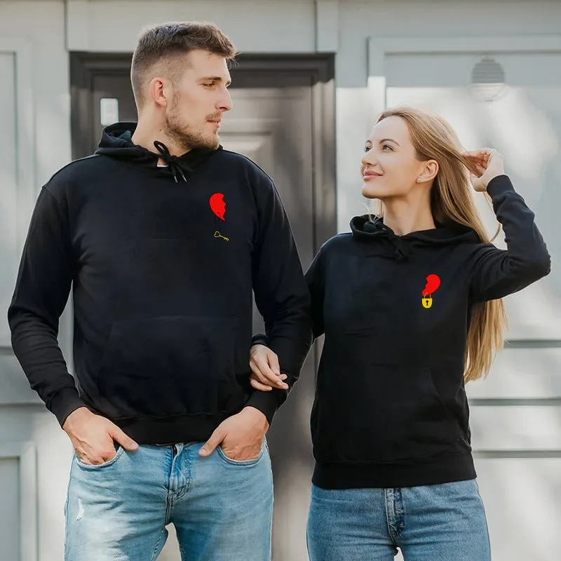 Couple hoodies half heart