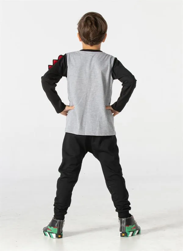 crocos siyah erkek çocuk pantolon t-shirt takim