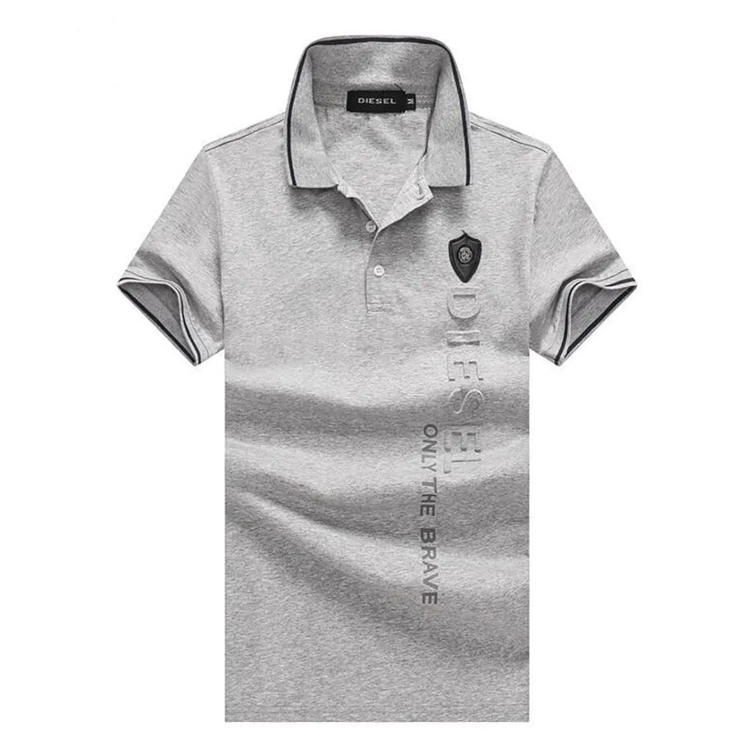 D-Brave Stretch Cotton Piquet Polo- Ash