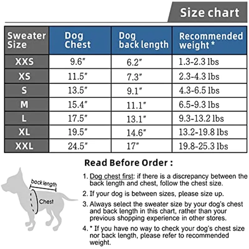 Dog Sweater, Dog Clothes, Ultra Soft and Warm Cat Pet Sweaters