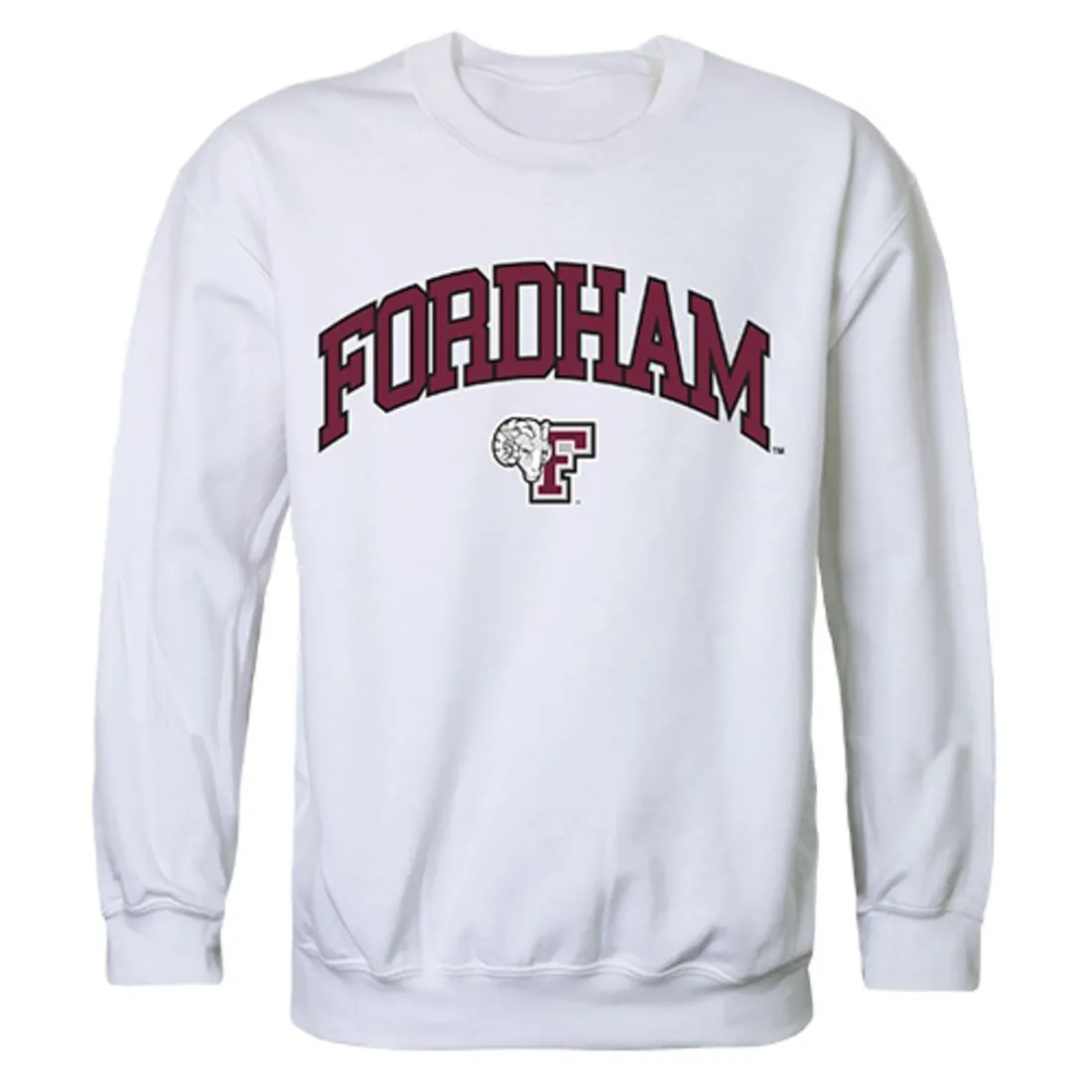 Fordham University Campus Crewneck Pullover Sweatshirt Sweater White