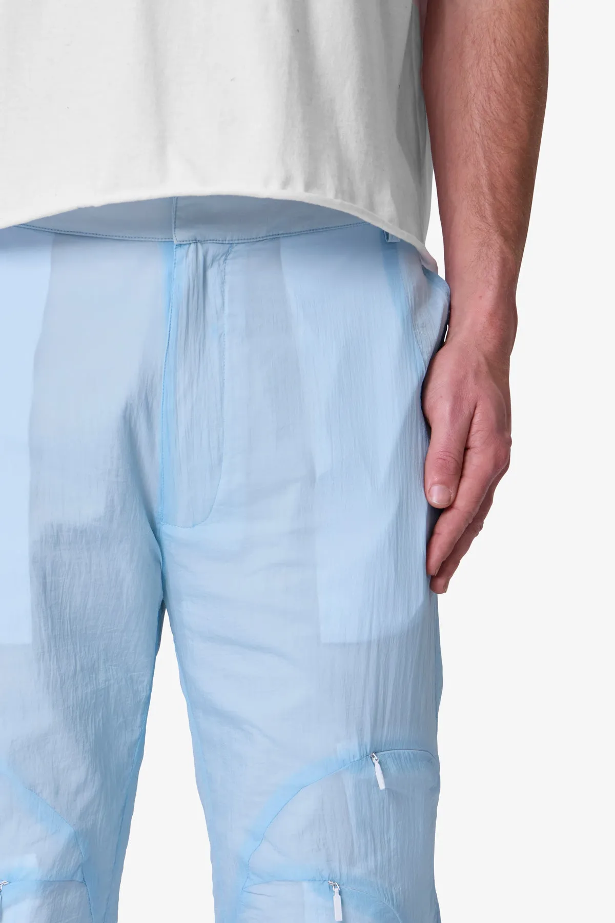 Ghosted Blue Pants - Light Blue