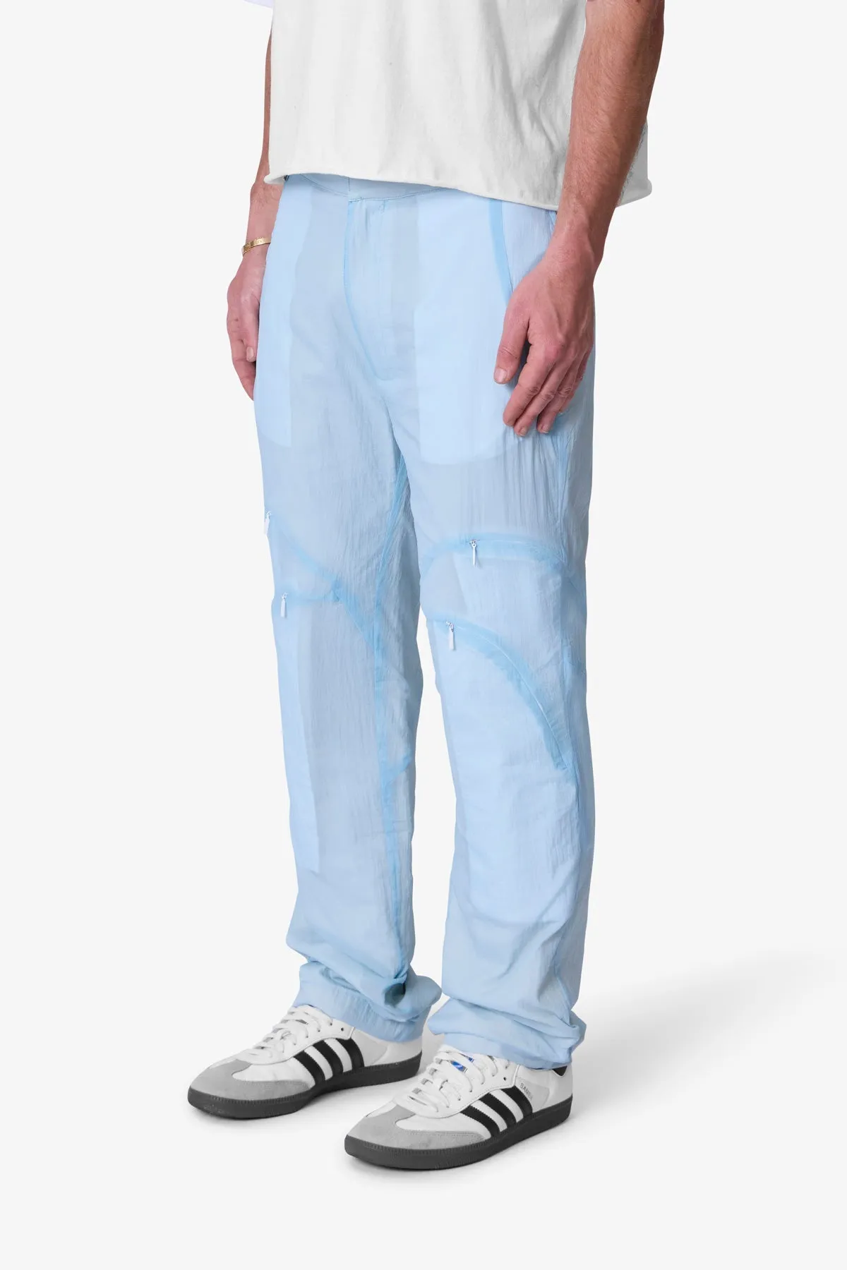 Ghosted Blue Pants - Light Blue