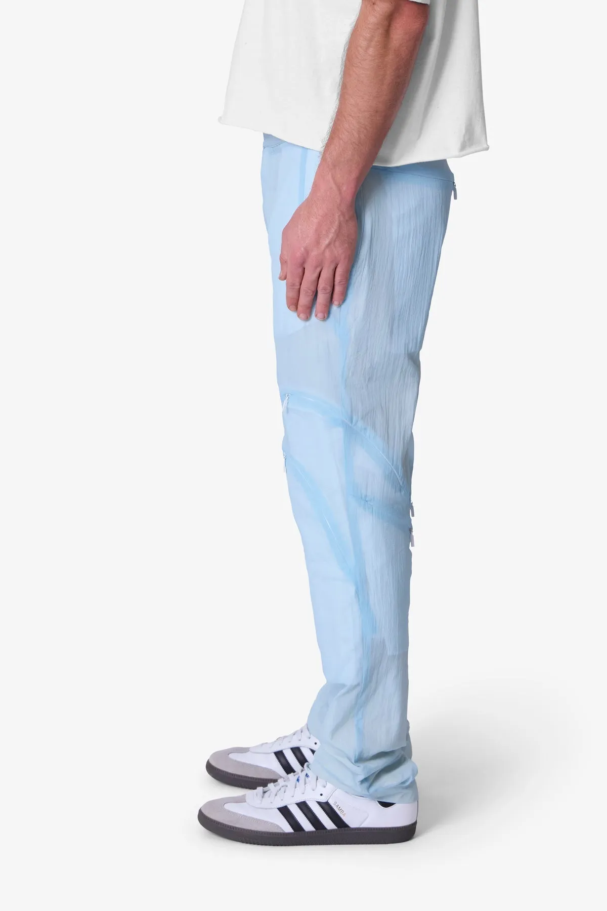 Ghosted Blue Pants - Light Blue