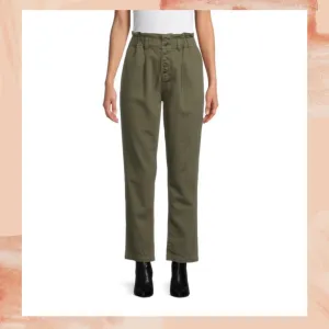 Green High Rise Paperbag Pants Size 8