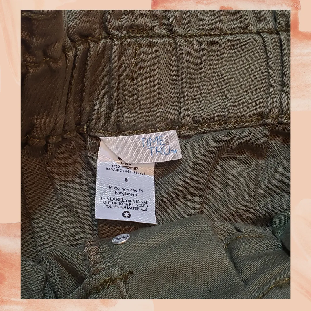 Green High Rise Paperbag Pants Size 8