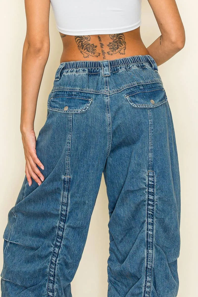 Jordan Drawstring Hem Cargo Jeans (SMALL-XL)