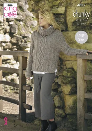 Ladies' Sweaters in King Cole Indulge Chunky 4857