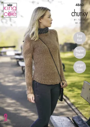 Ladies' Sweaters in King Cole Indulge Chunky 4860