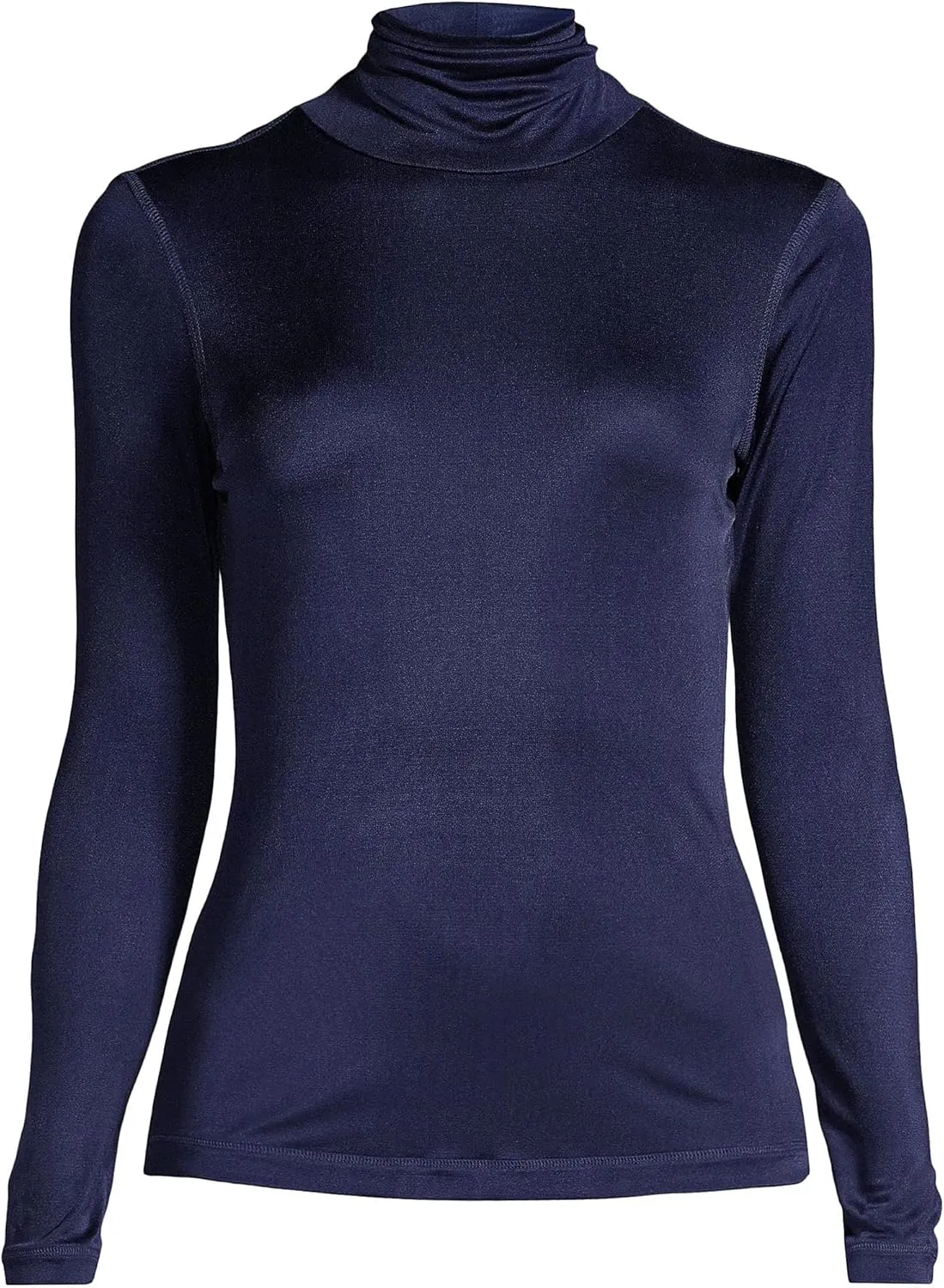 Lands' End Women's Silk Interlock Turtleneck Long Underwear Top