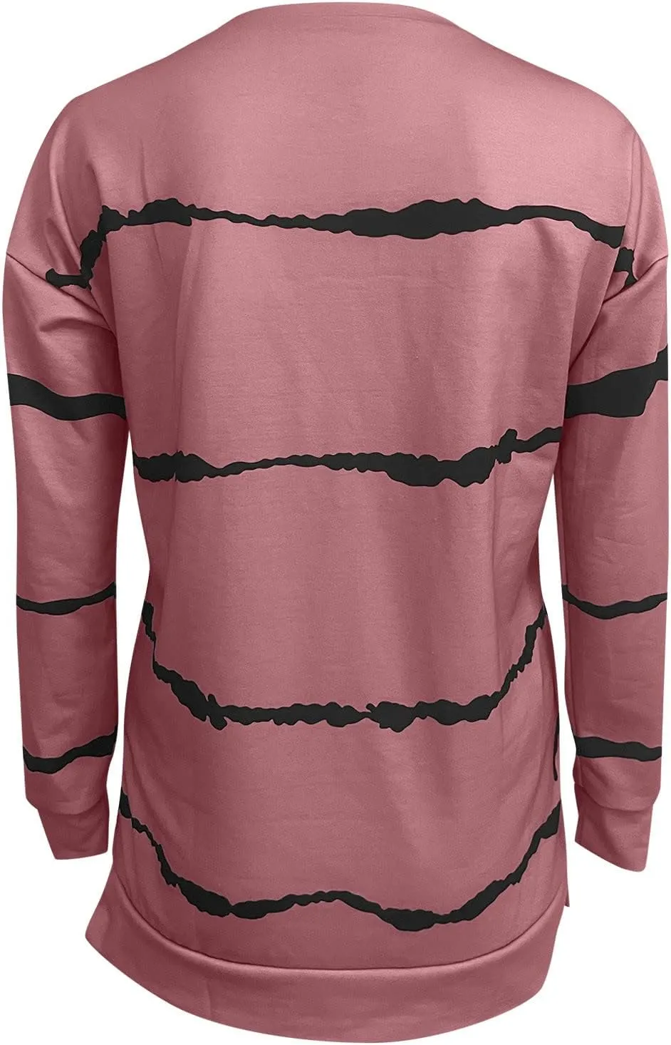 Long Sleeve Shirts for Womens, Women Casual Long Sleeve Crewneck Sweatshirt Striped Printed Loose Pullover Tops Shirts