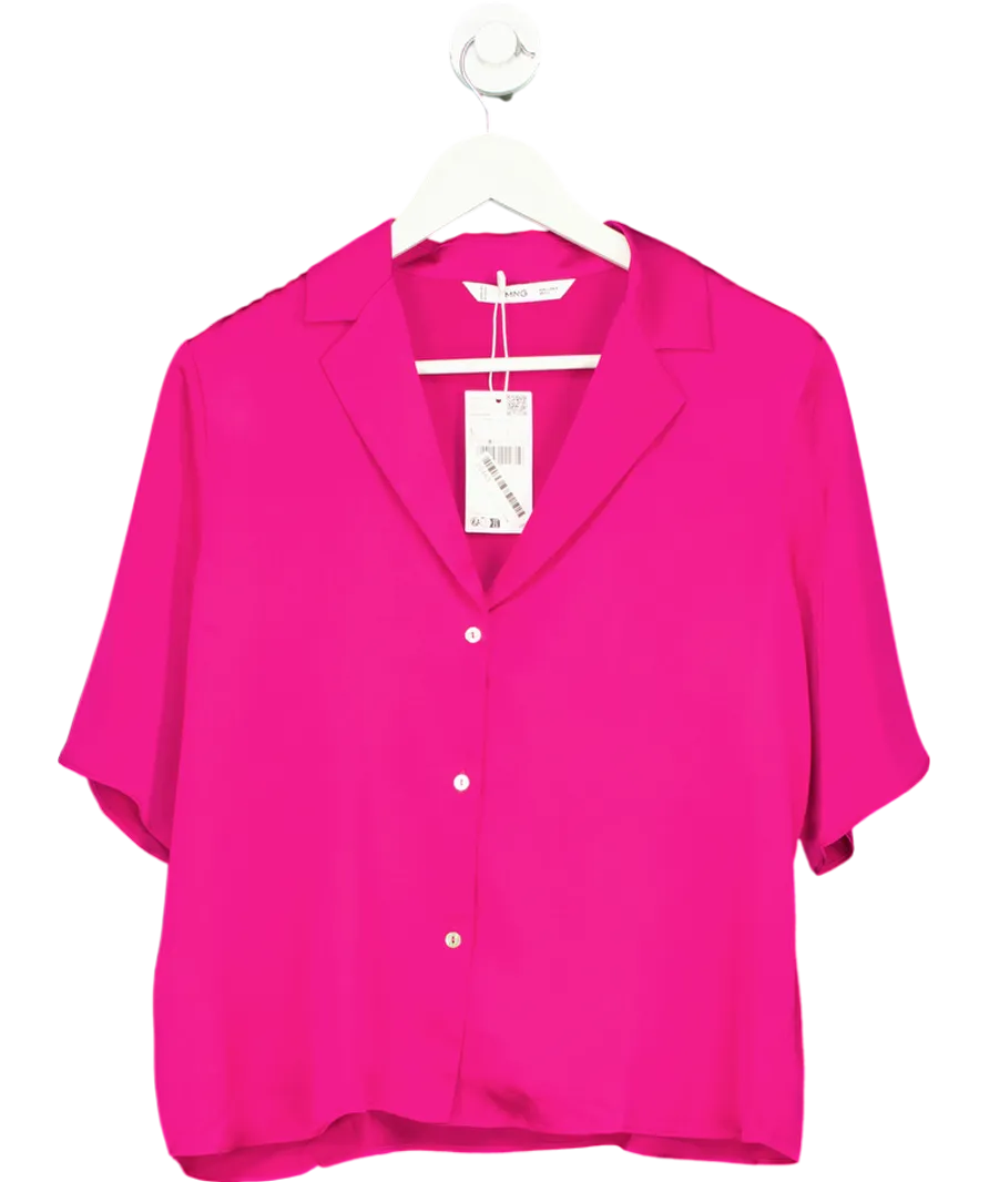 MANGO Pink Button Up Blouse UK 12