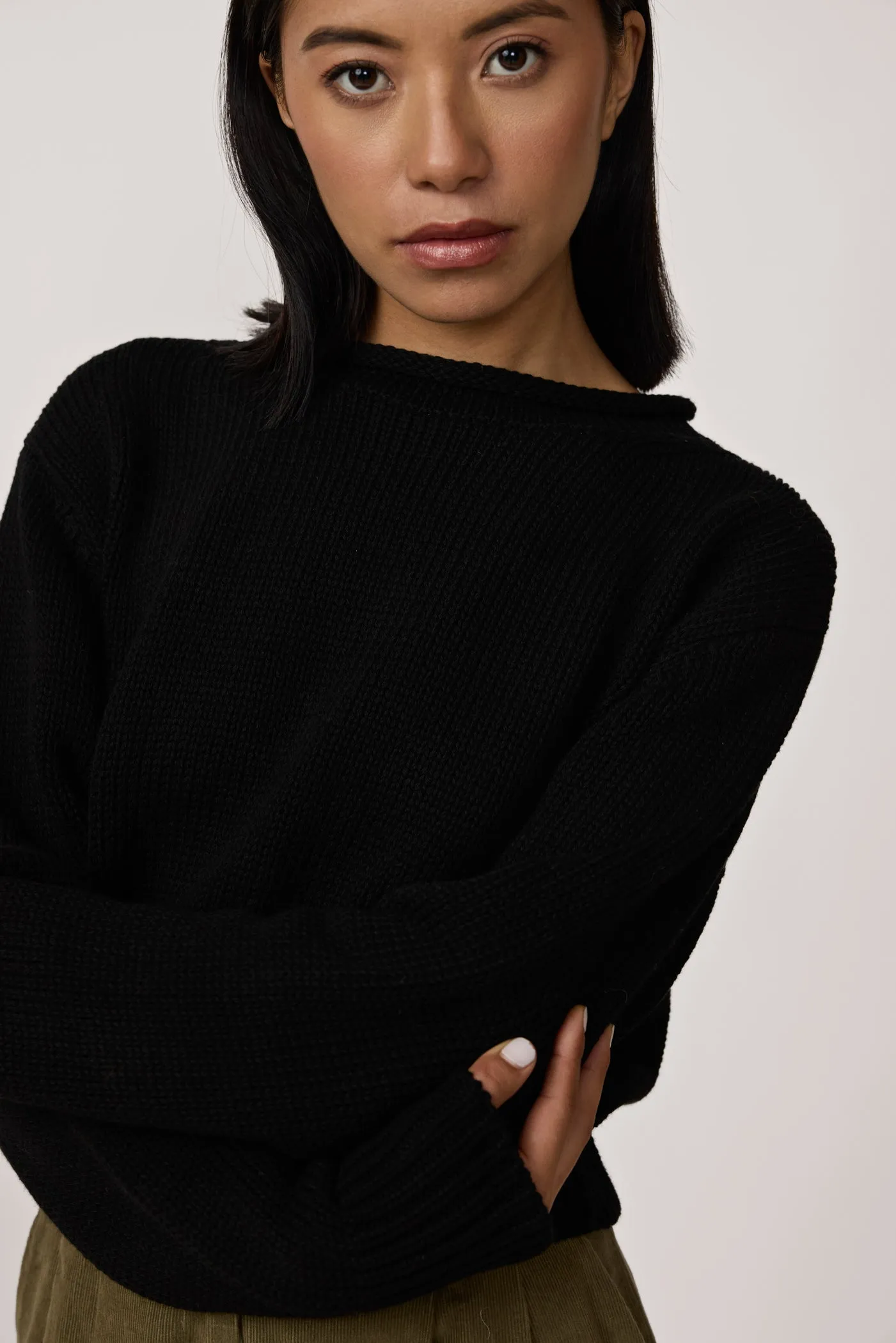 Mare Rolled Neck Sweater - Black