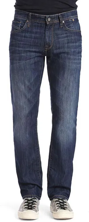Mavi Men's Zach Size 36/32 Regular Fit Dark Maui Straight Leg Stretch Jeans