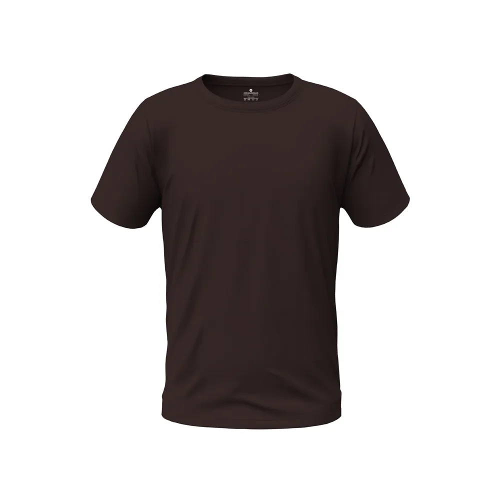 Men Regular Fit Round Neck T-Shirt - Chocolate Brown