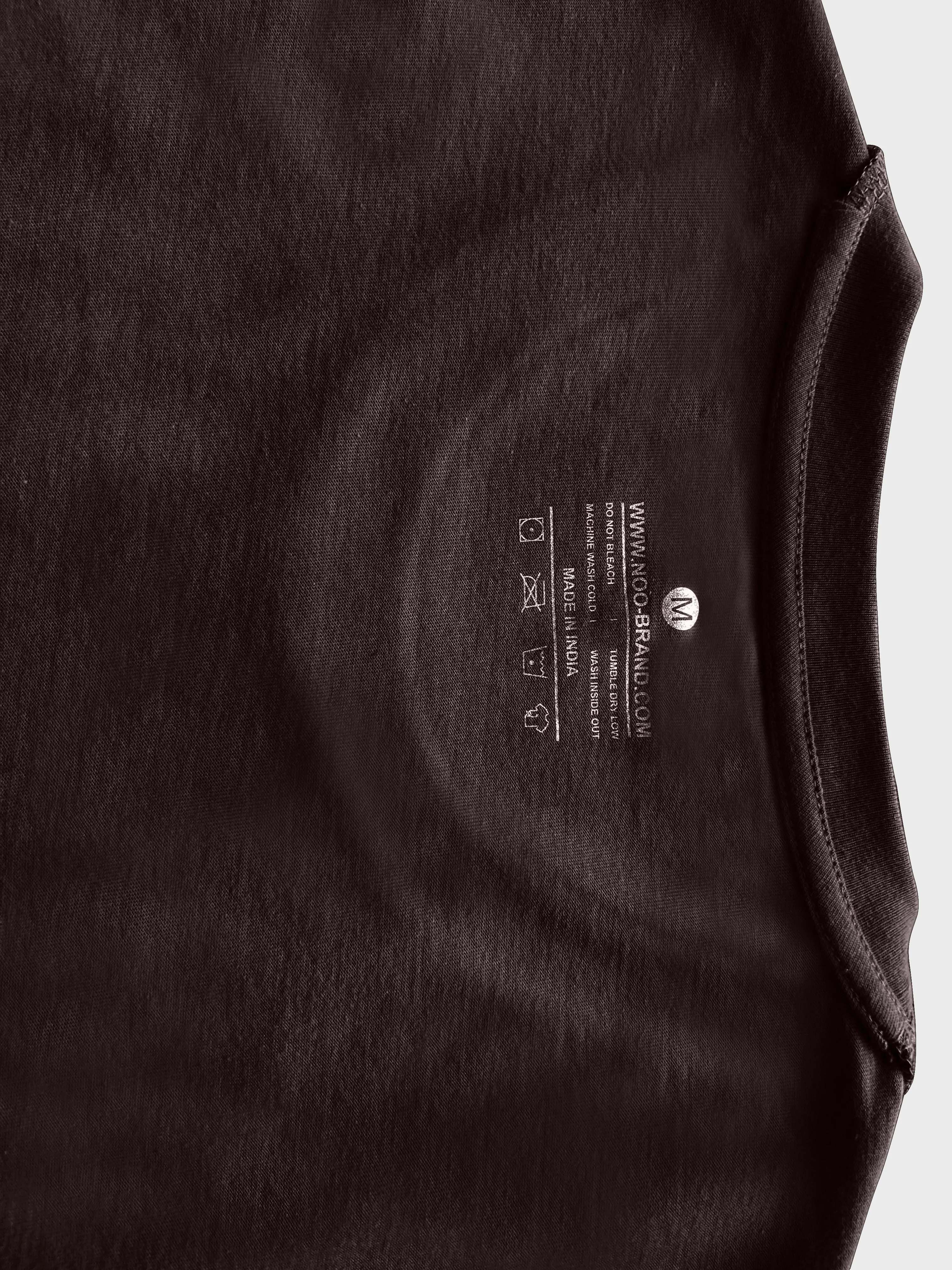 Men Regular Fit Round Neck T-Shirt - Chocolate Brown