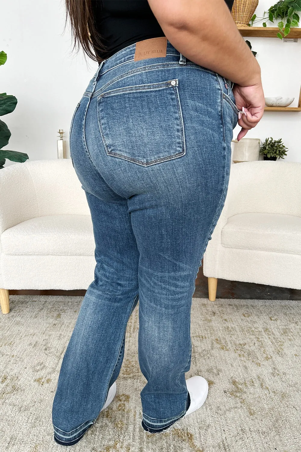 Morgan Mid Rise Bootcut Release Hem Jeans