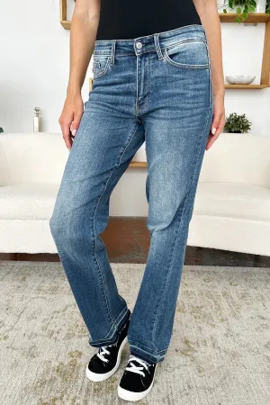 Morgan Mid Rise Bootcut Release Hem Jeans