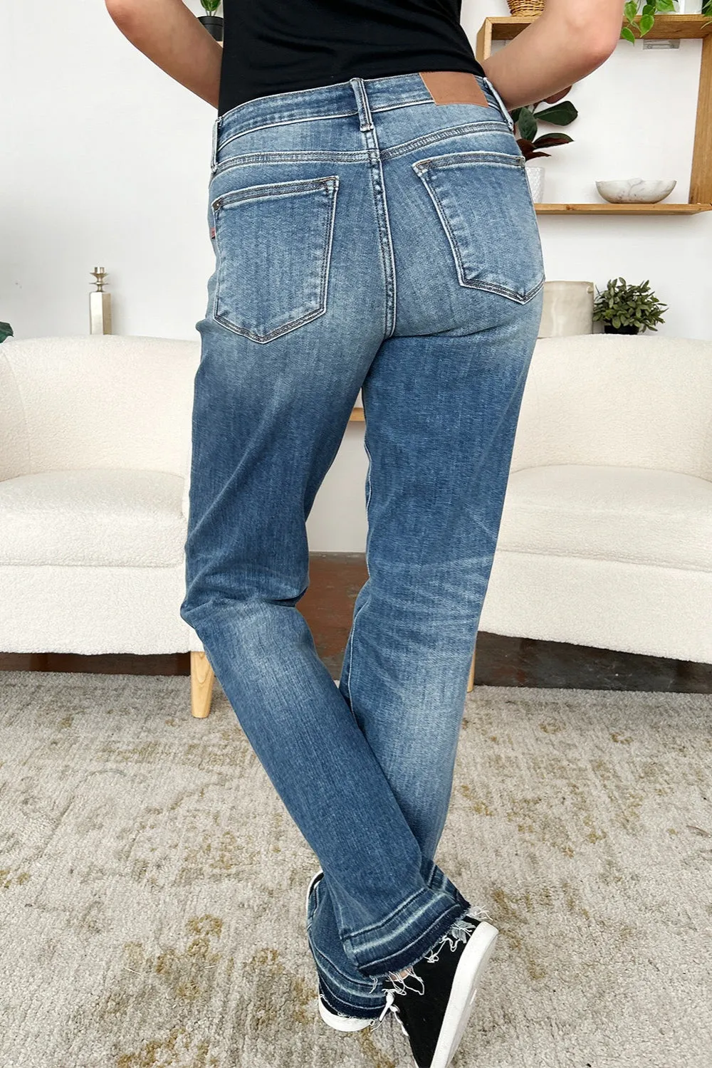 Morgan Mid Rise Bootcut Release Hem Jeans