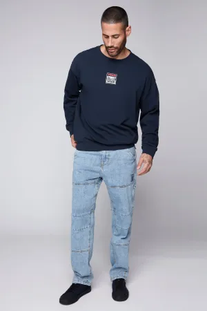 OLI - Loose Fit Pant with Adjustable Hems - Dark Stone Denim