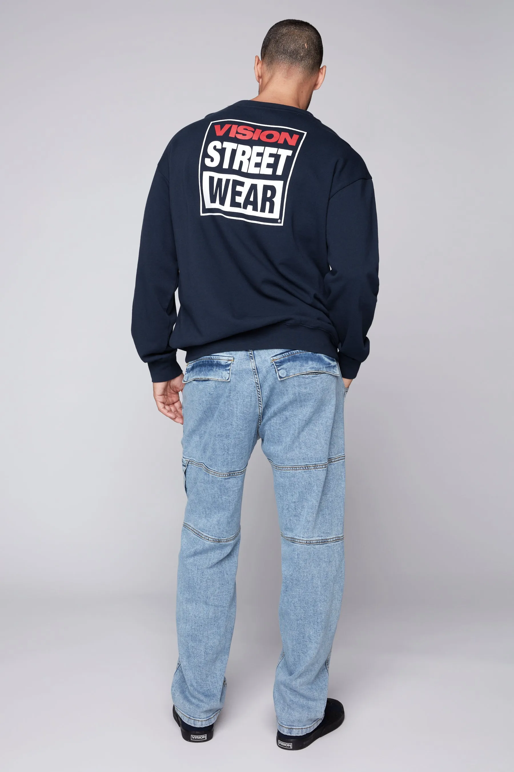 OLI - Loose Fit Pant with Adjustable Hems - Dark Stone Denim