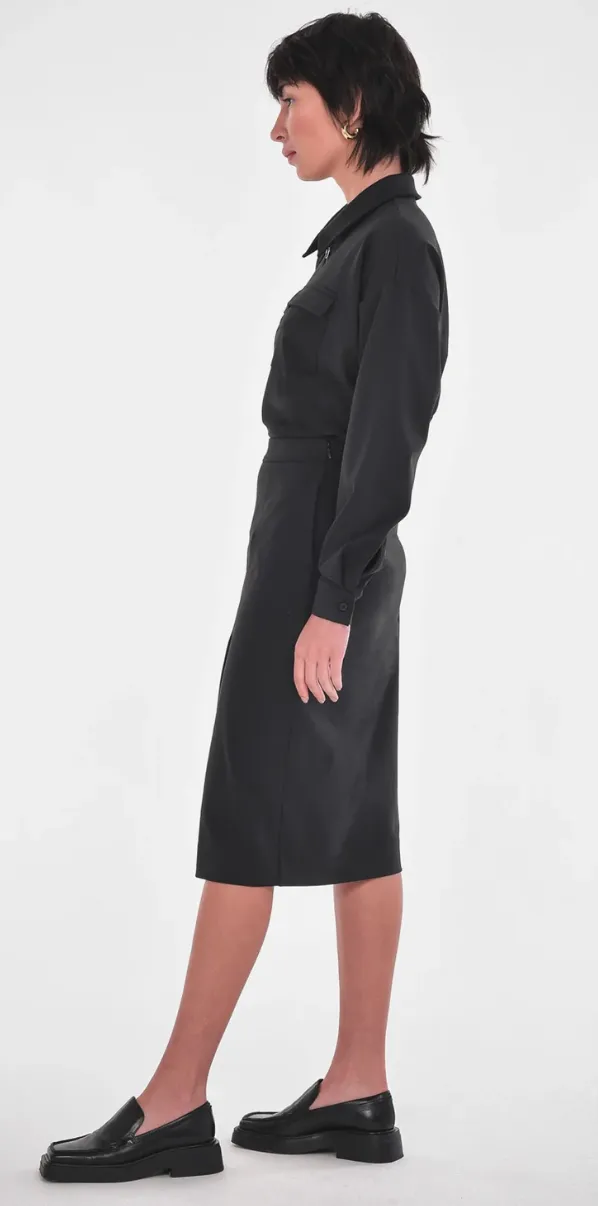 Paper Label Pencil Skirt