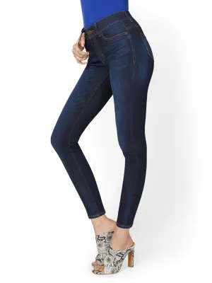 Petite Mya Curvy High-Waisted Super-Skinny Jeans - Dark Wash