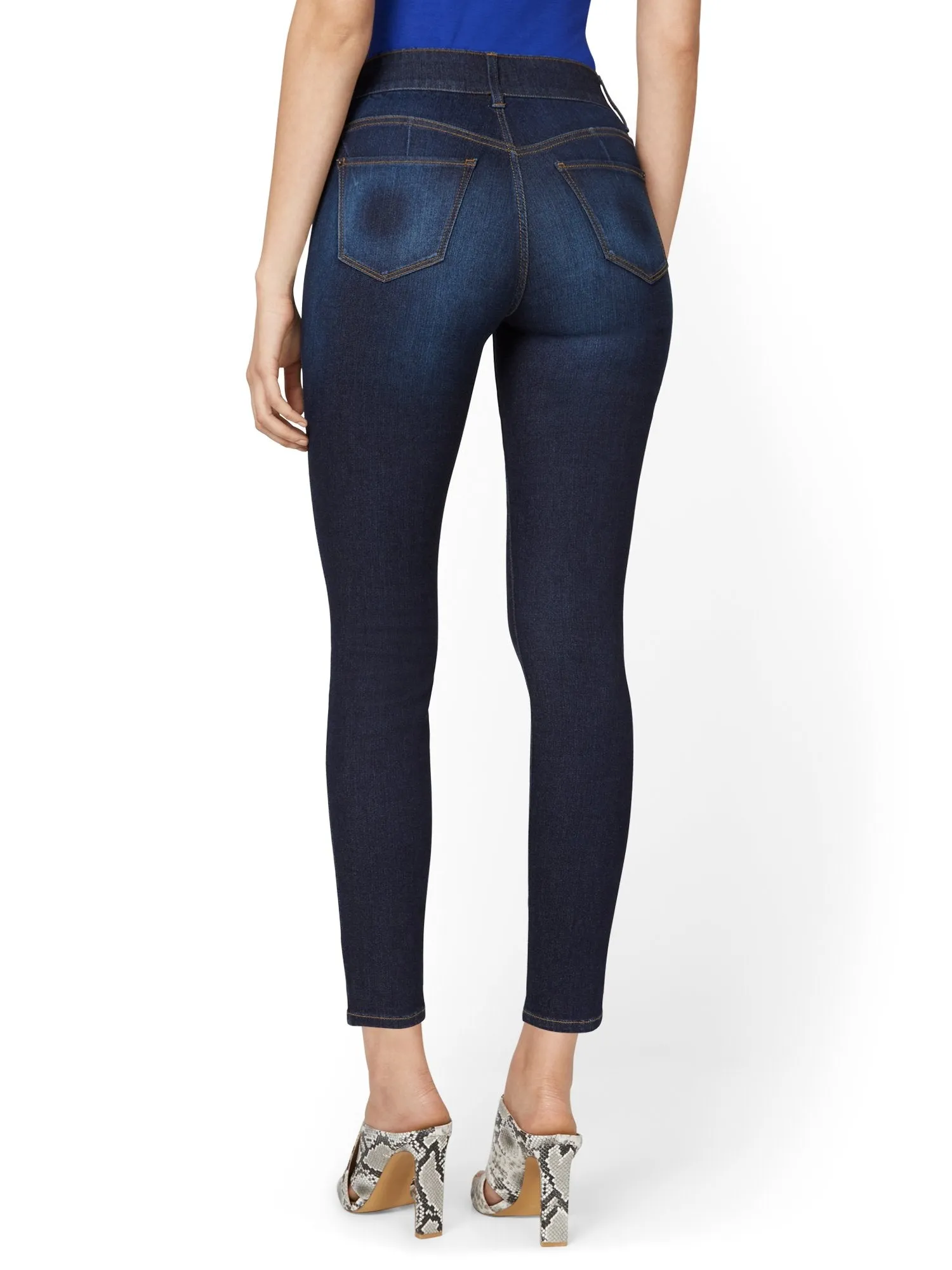 Petite Mya Curvy High-Waisted Super-Skinny Jeans - Dark Wash