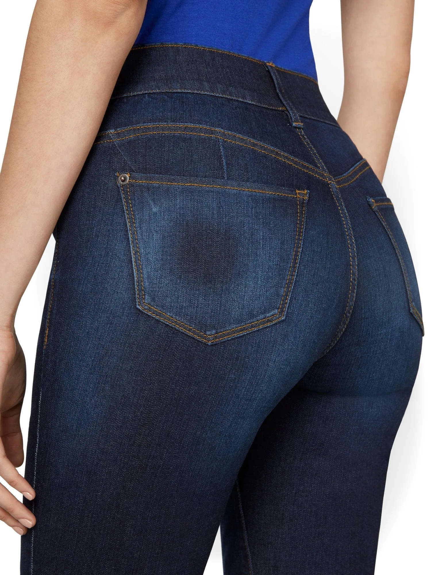 Petite Mya Curvy High-Waisted Super-Skinny Jeans - Dark Wash